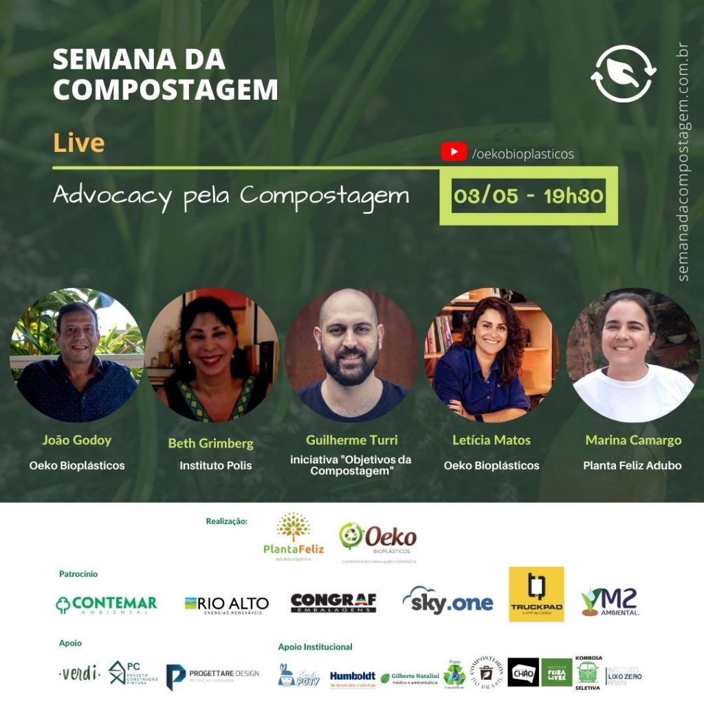 Imagem da chamada para live da Semana da Compostagem 2021