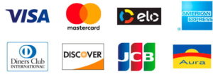 Pague com os cartões Mastercar Elo Discover JCB Aura